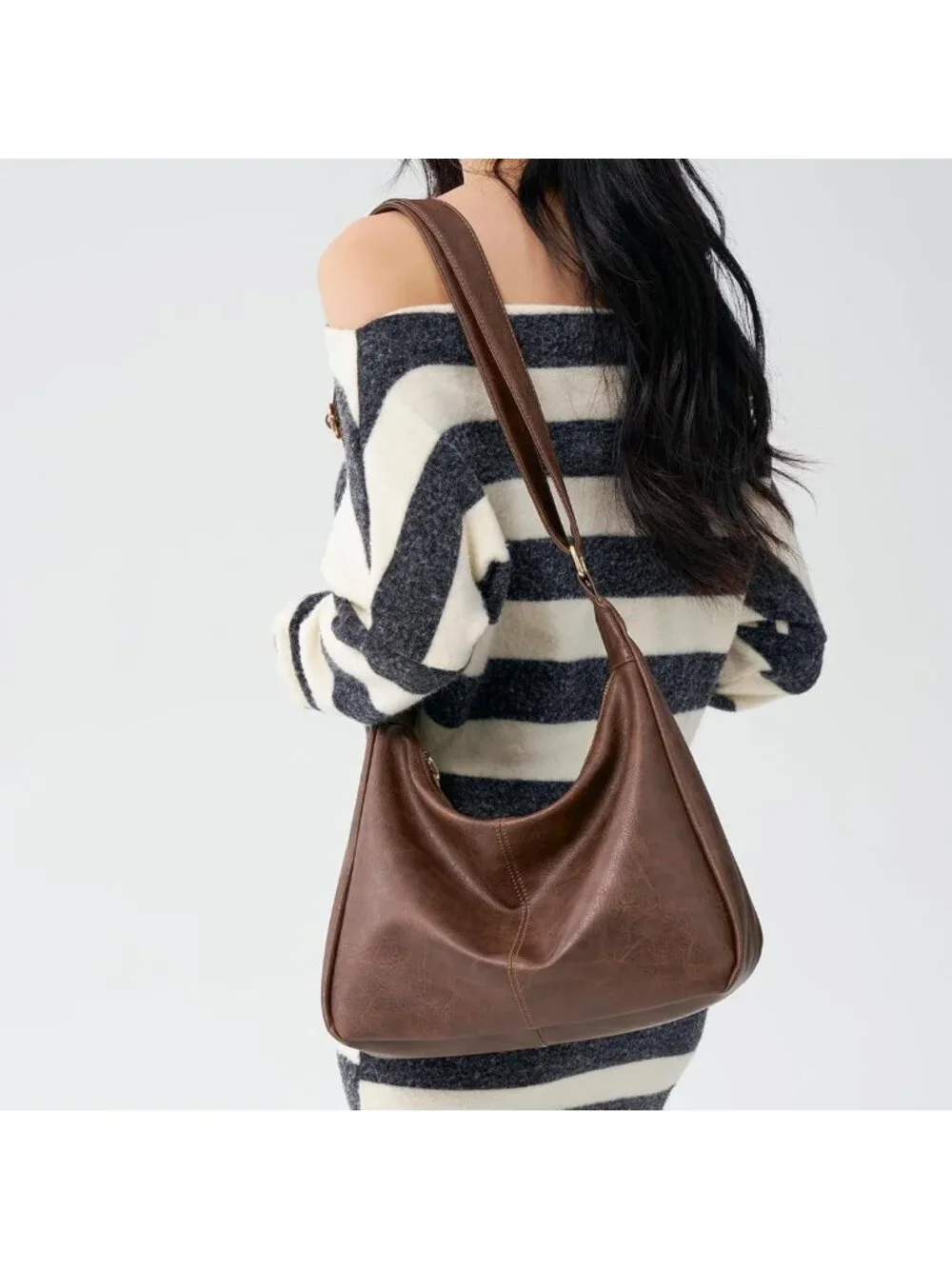 Ultra Soft Vegan Leather Hobo Bag for Women, Stylish Foldable Slouchy Tote